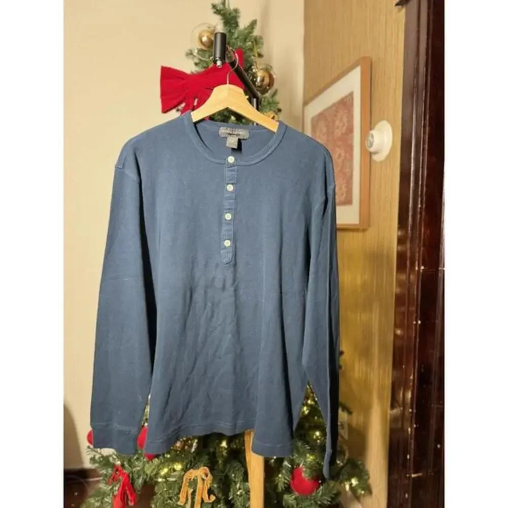 Men's Blue Henley Sweater by Banana Republic
